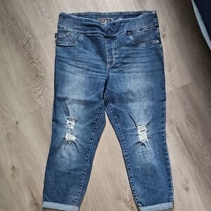 Rock & Republic Distressed Pull On Ankle Jeans